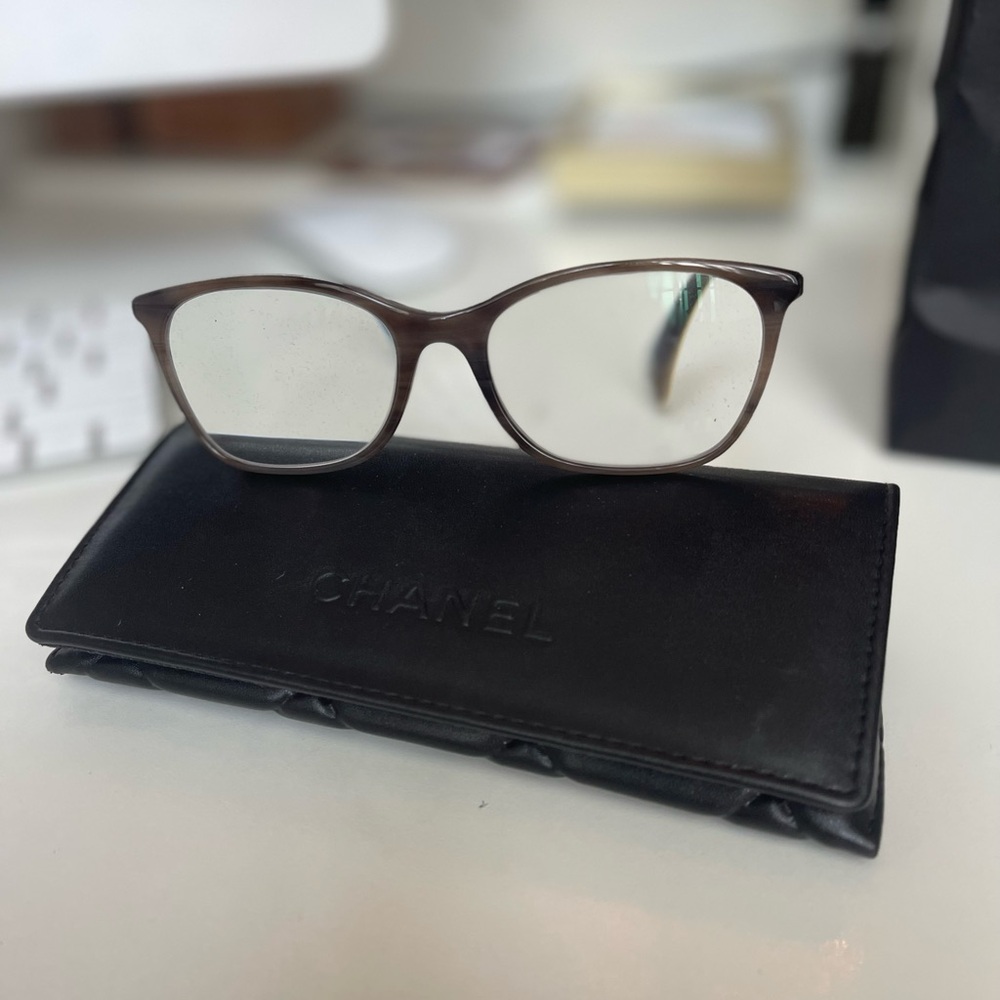 CHANEL Brown Glasses with Black Case